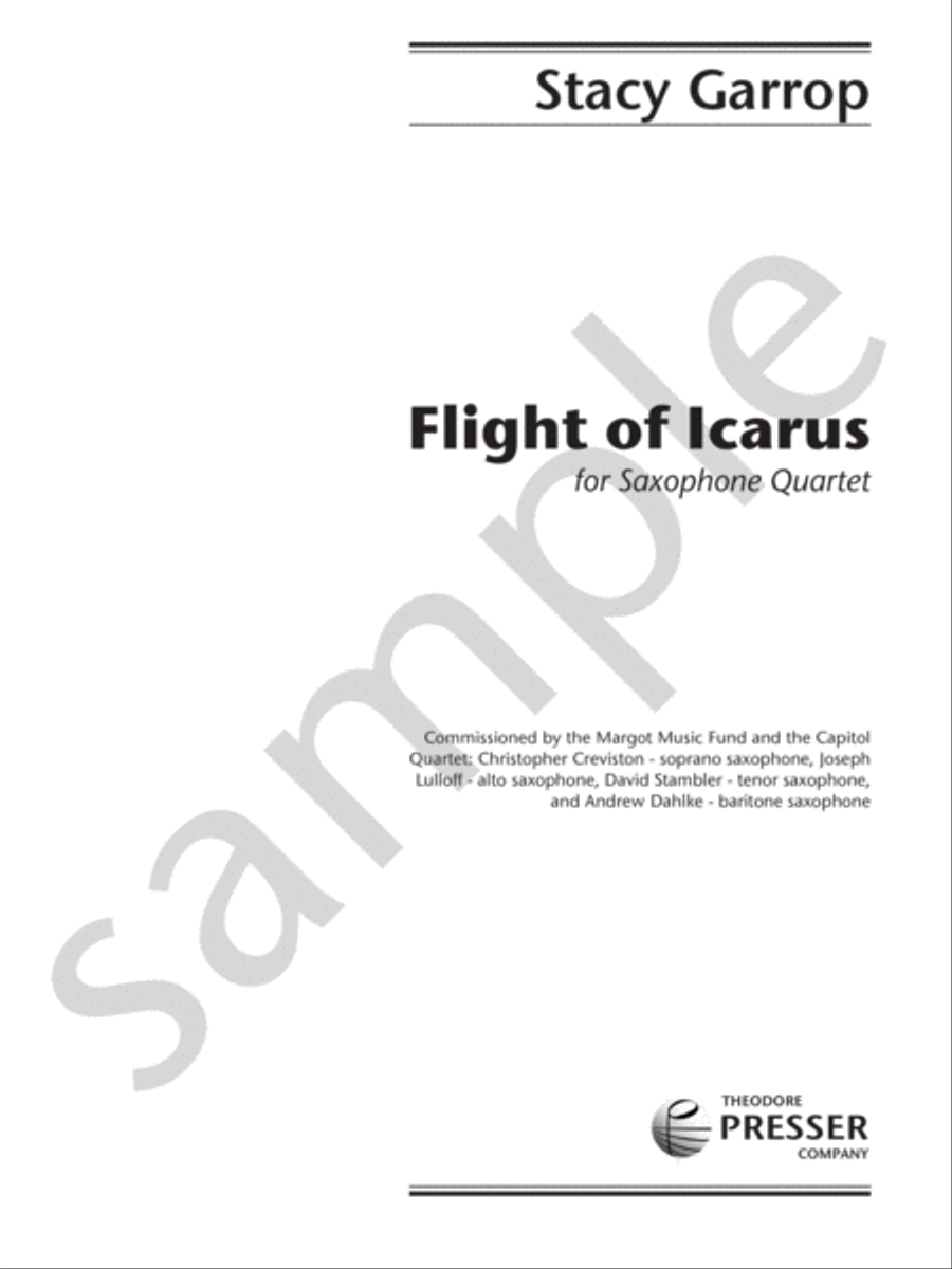 Flight of Icarus Saxophone Quartet scores gallery preview page 2