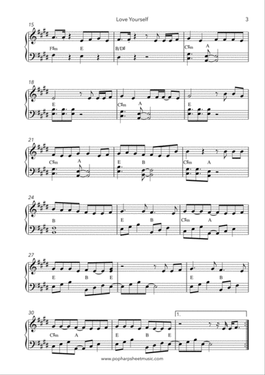 Love Yourself Harp scores gallery preview page 3