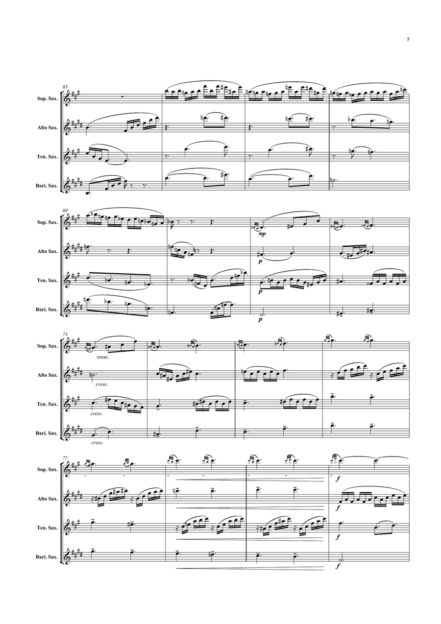 Le Tombeau de Couperin (Saxophone Quartet) Saxophone Quartet scores gallery preview page 6