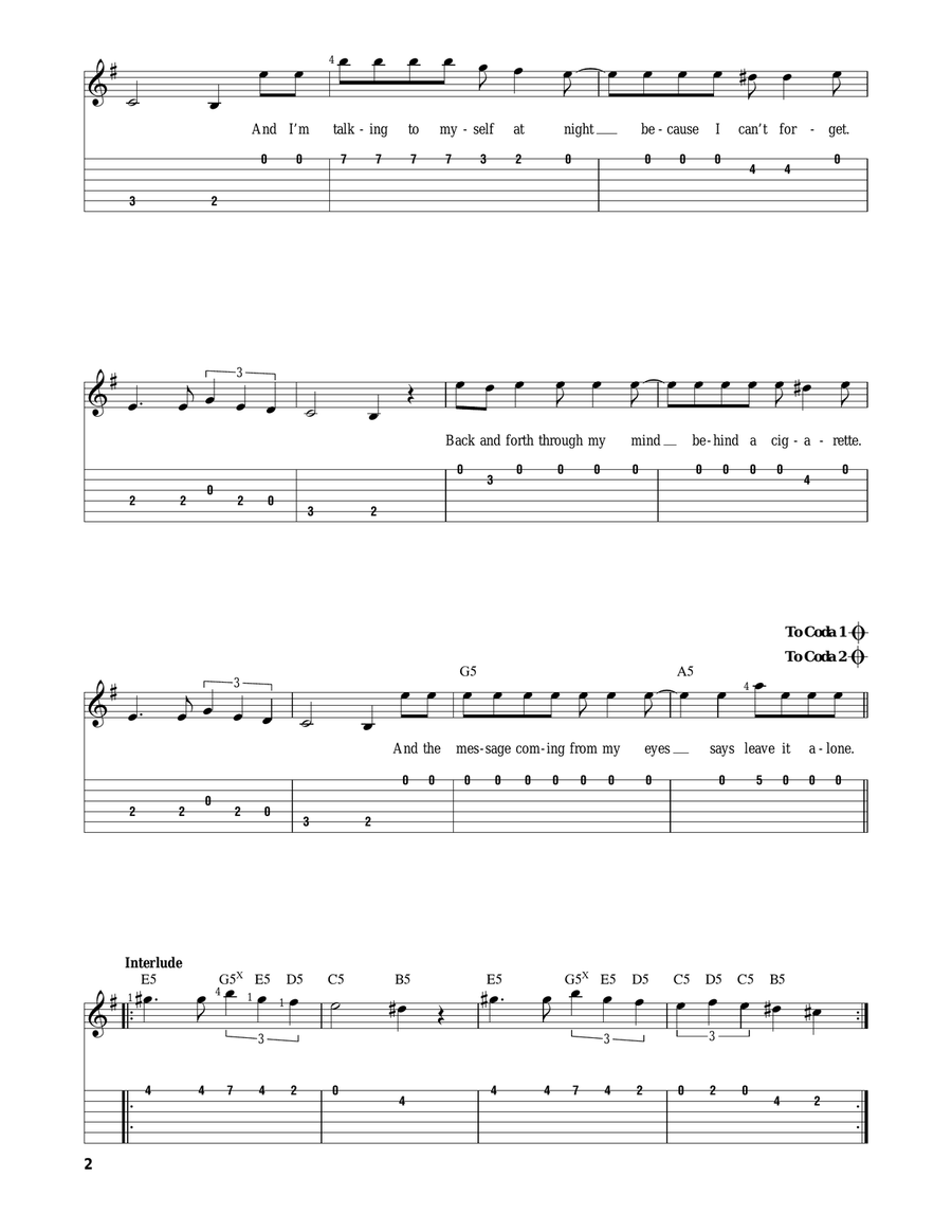 Seven Nation Army Acoustic Guitar scores gallery preview page 2