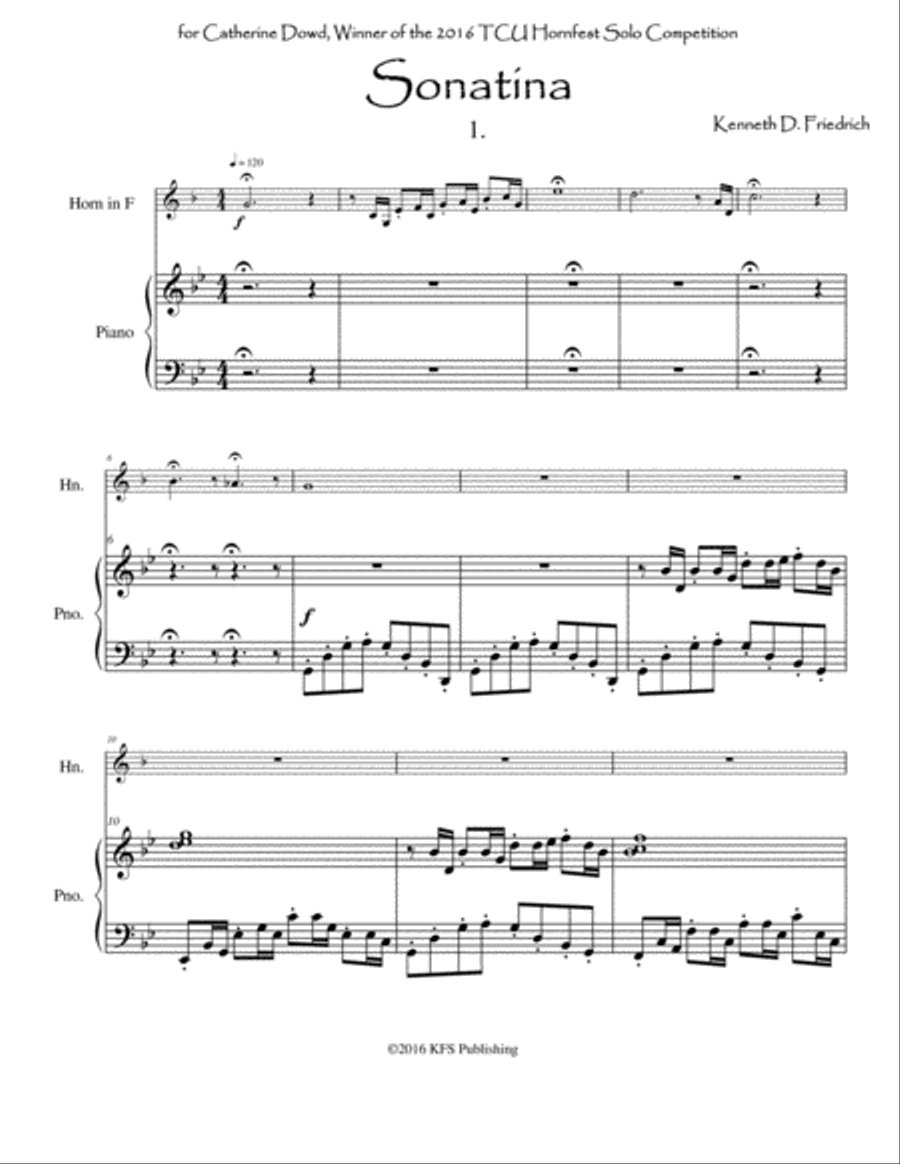 Sonatina Horn scores gallery preview page 1