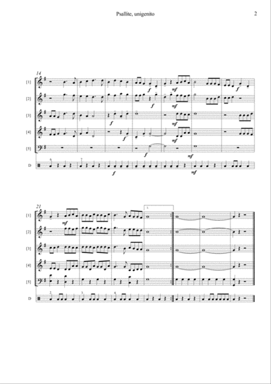 Psallite, unigenito Recorder scores gallery preview page 2