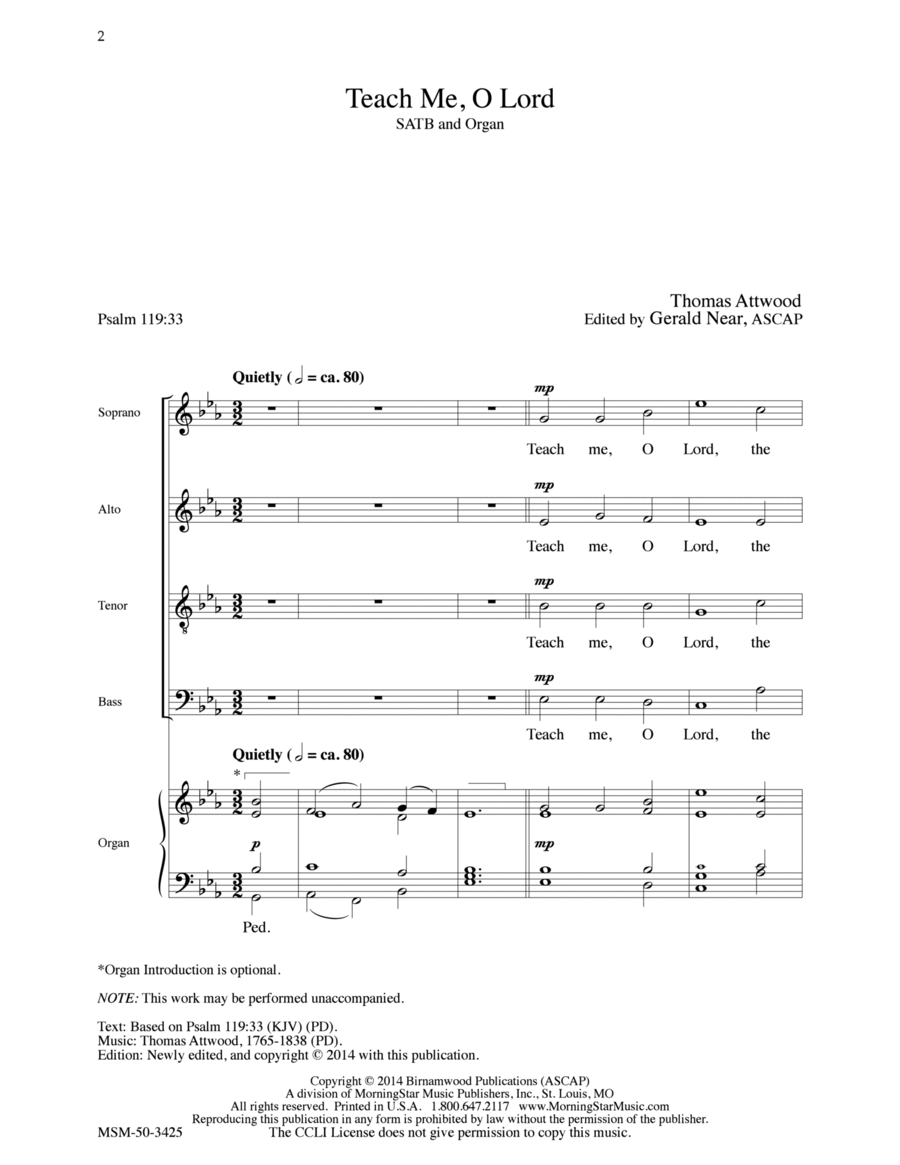Teach Me, O Lord 4-Part scores gallery preview page 1