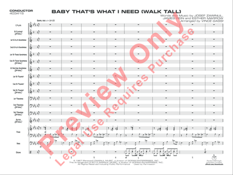 Baby That's What I Need (Walk Tall) Jazz Ensemble scores gallery preview page 2