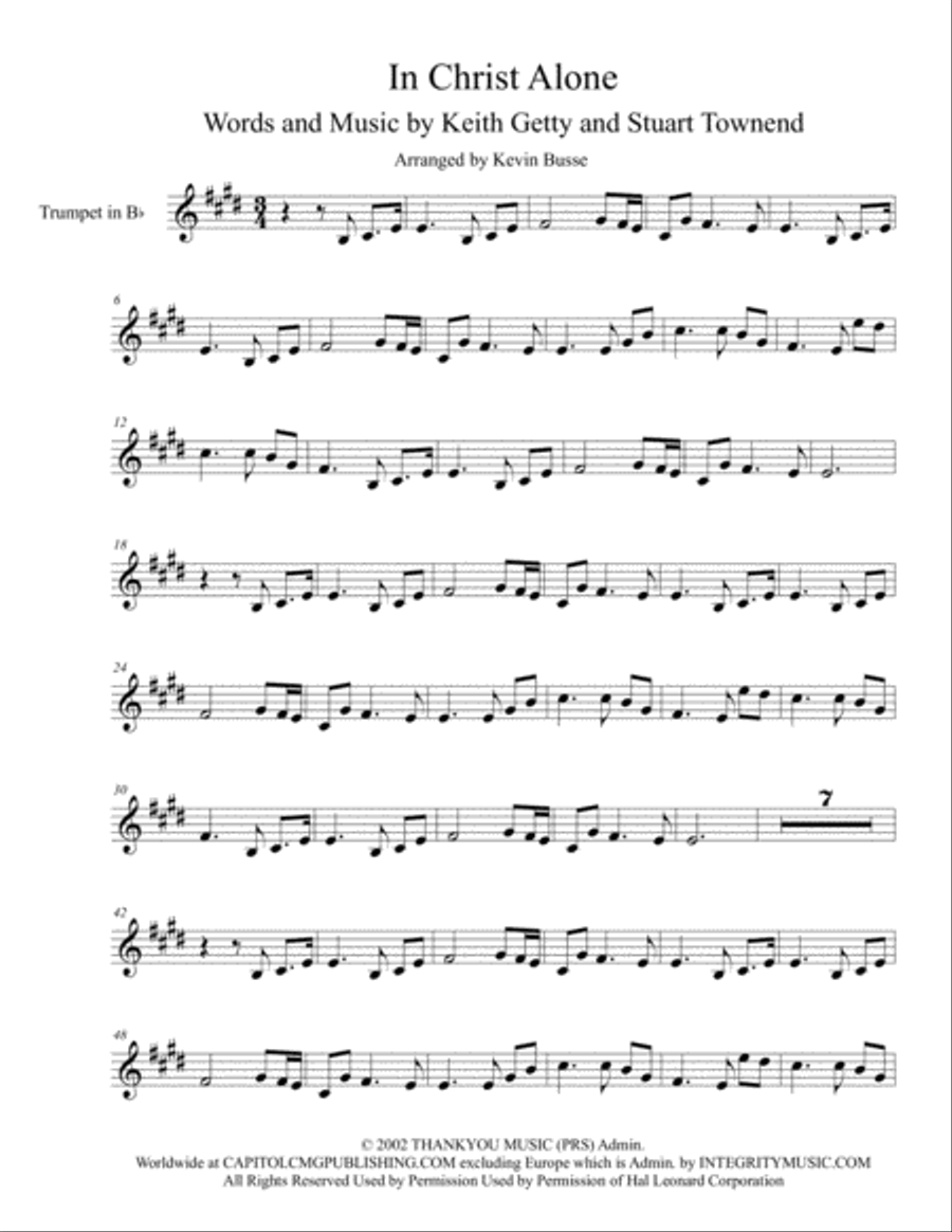In Christ Alone Trumpet Solo scores gallery preview page 1