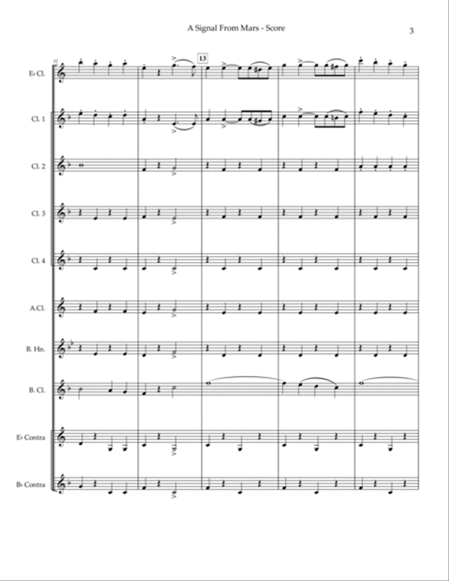 A Signal From Mars: March and Two-Step Clarinet Choir scores gallery preview page 4