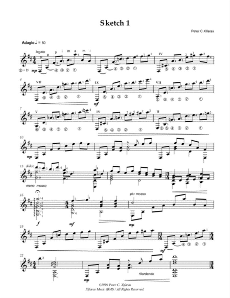 Two Sketches For Guitar Classical Guitar scores gallery preview page 2