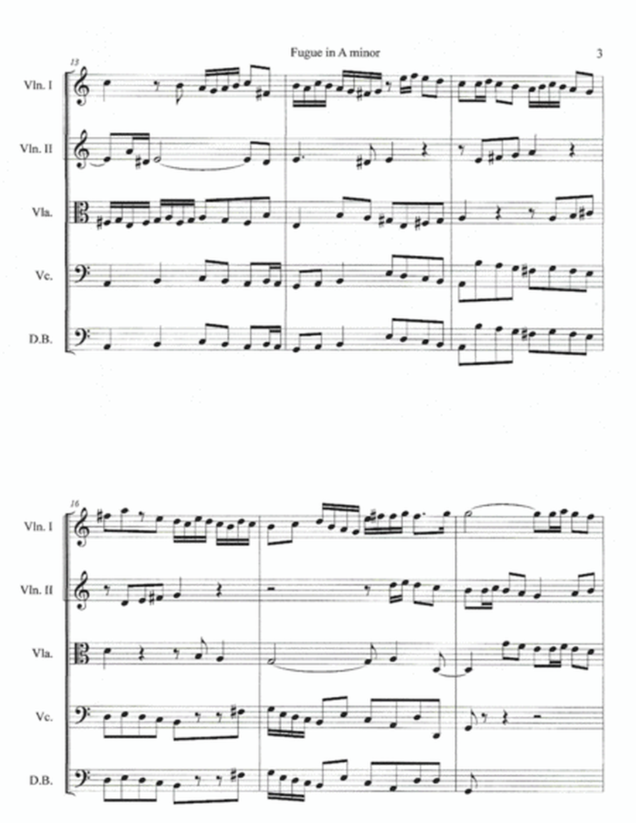 Fugue in A minor--Score image number null