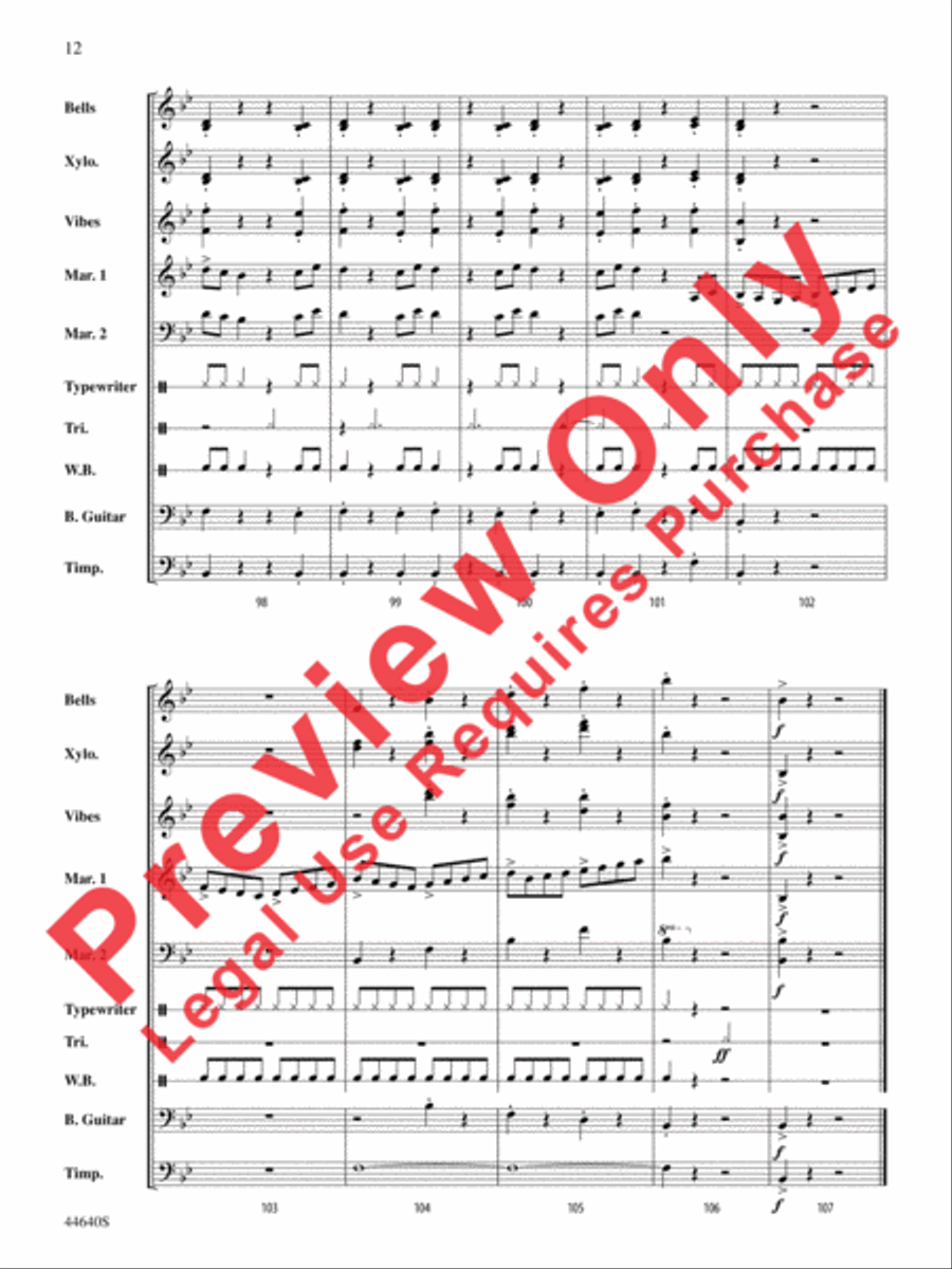 The Typewriter Percussion Ensemble scores gallery preview page 13