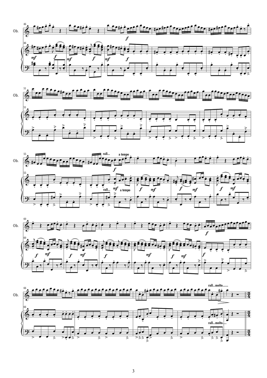 Vivaldi - Concerto in A minor RV 536 for Oboe and Piano Piano scores gallery preview page 3