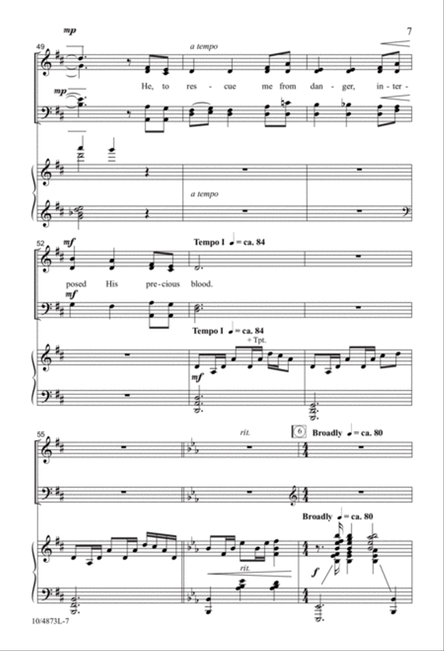 Tune My Heart to Sing Thy Grace 4-Part scores gallery preview page 7