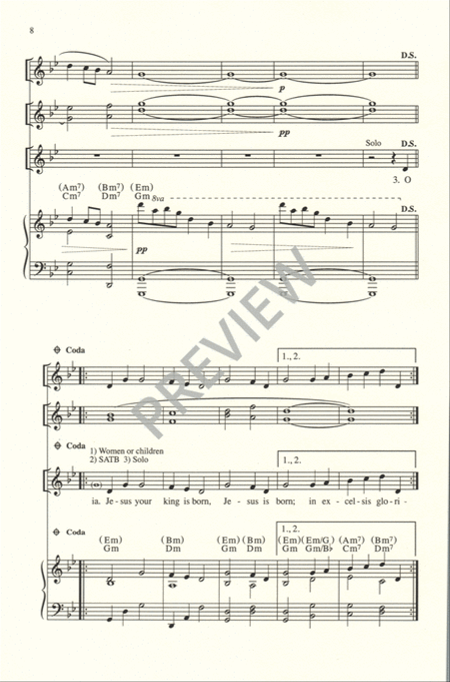 ’Twas in the Moon of Wintertime 4-Part scores gallery preview page 9