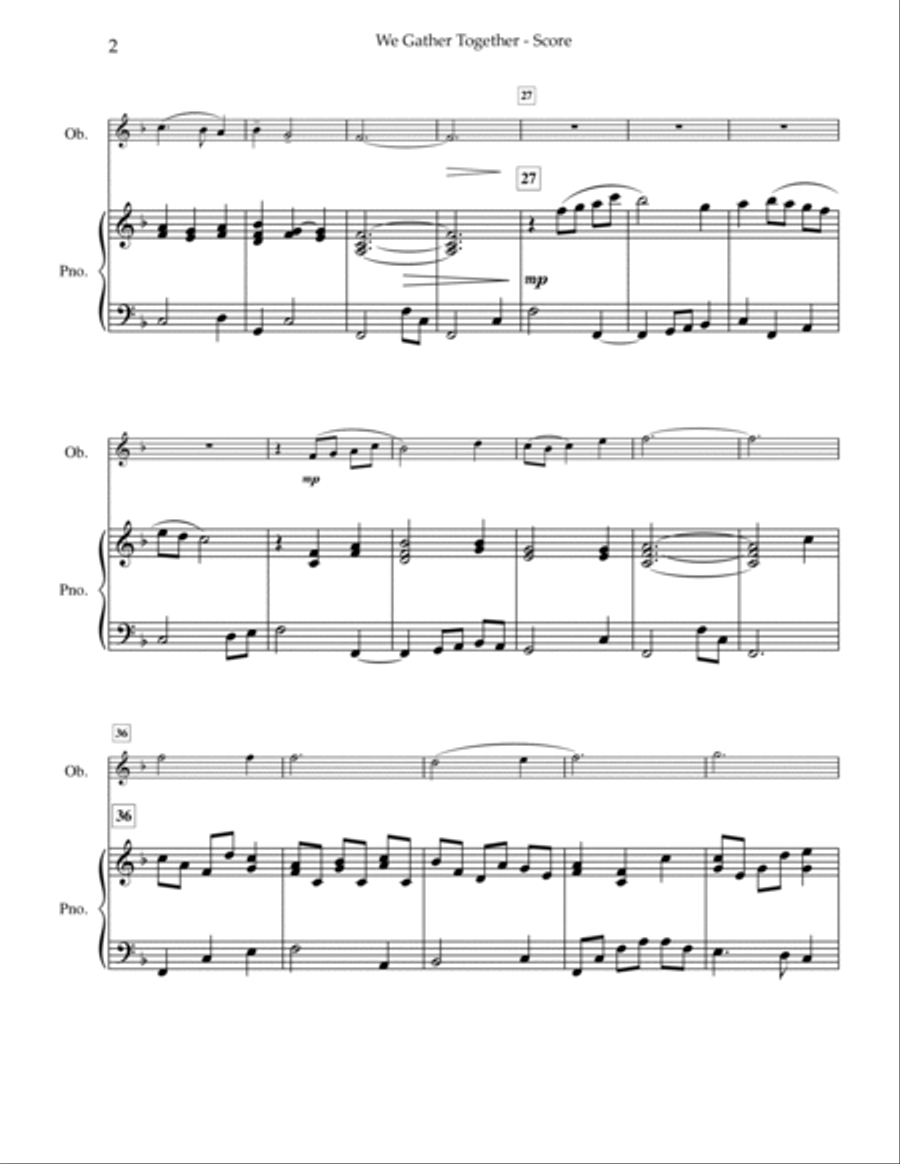 We Gather Together Piano scores gallery preview page 3