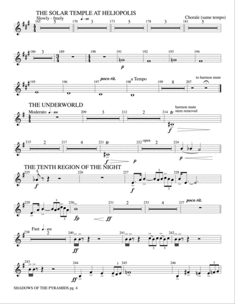 Shadows of the Pyramids: 4th B-flat Trumpet Concert Band scores gallery preview page 4