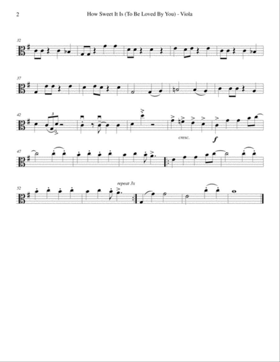 How Sweet It Is (To Be Loved By You) String Quartet scores gallery preview page 6