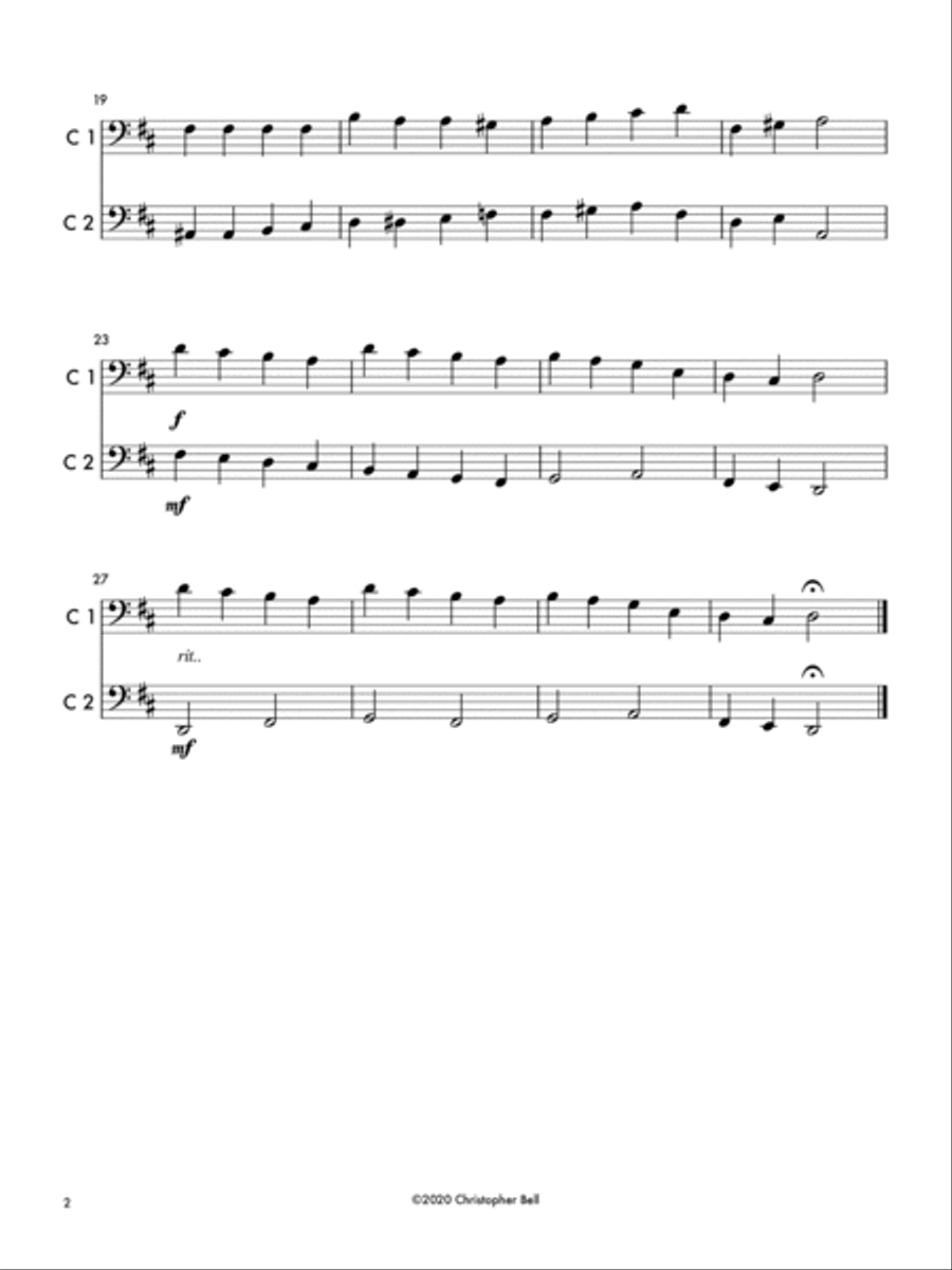 Praise, My Soul - Easy Cello Duet String Duet scores gallery preview page 2