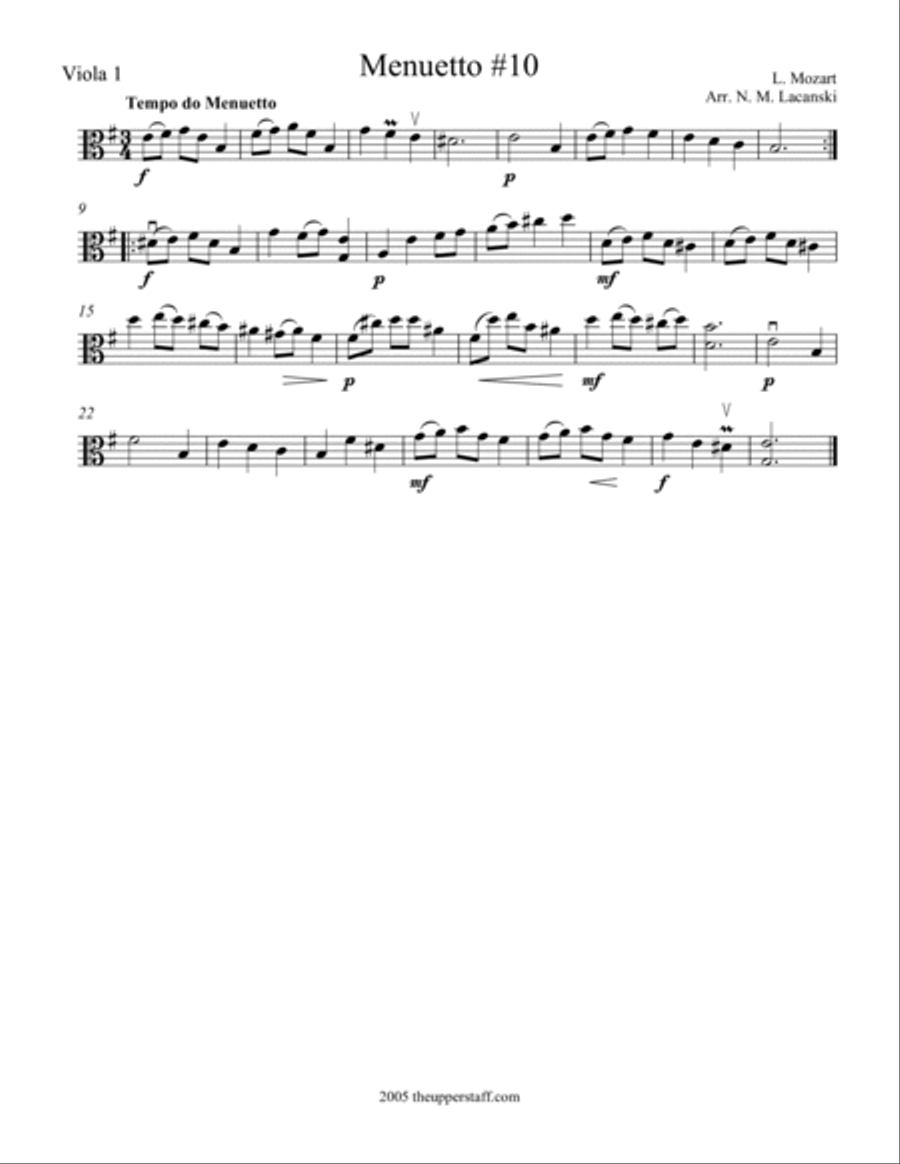 Menuetto #10 String Duet scores gallery preview page 2