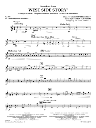 West Side Story (Selections for Flex-Band) (arr. Michael Sweeney) - Pt.4 - Bb Tenor Sax/Bar. T.C.