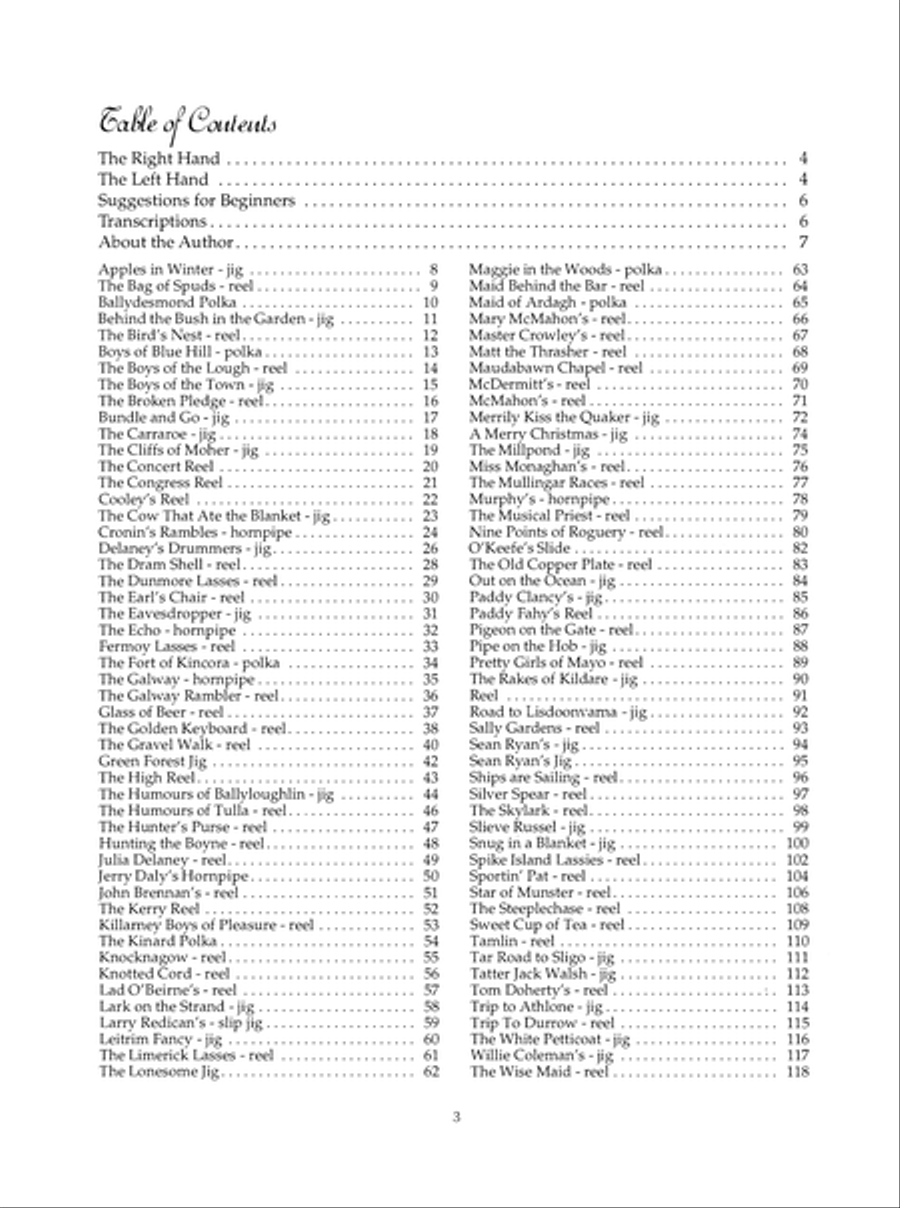 100 Irish Tunes for Piano Accordion Easy Piano scores gallery preview page 4