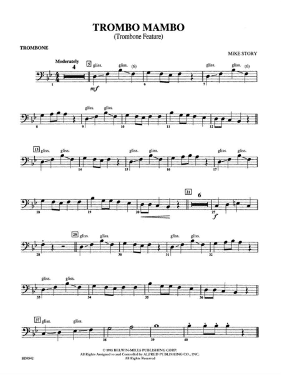 Trombo Mambo (Trombone Feature): 1st Trombone Concert Band scores gallery preview page 1