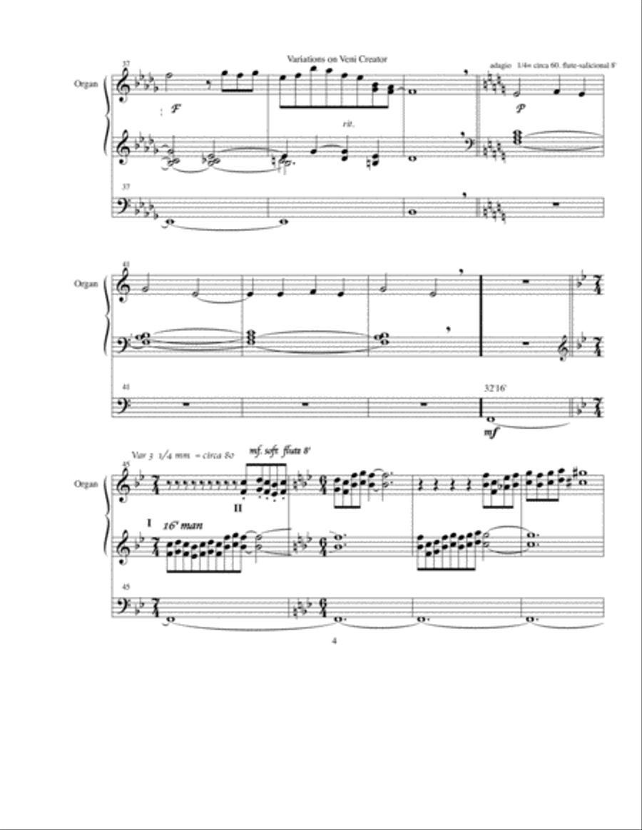 Veni Creator Spiritus, Variations on the ancient chant Organ Solo scores gallery preview page 4