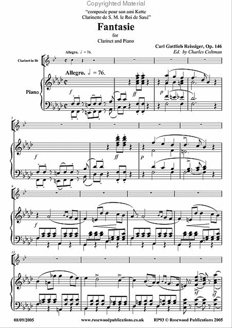 Fantasie, Op. 146 Clarinet Solo scores gallery preview page 2
