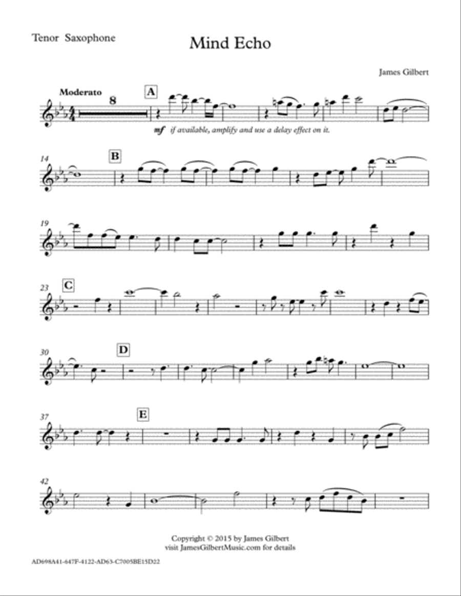 Mind Echo Mind Echo Tenor Saxophone scores gallery preview page 6