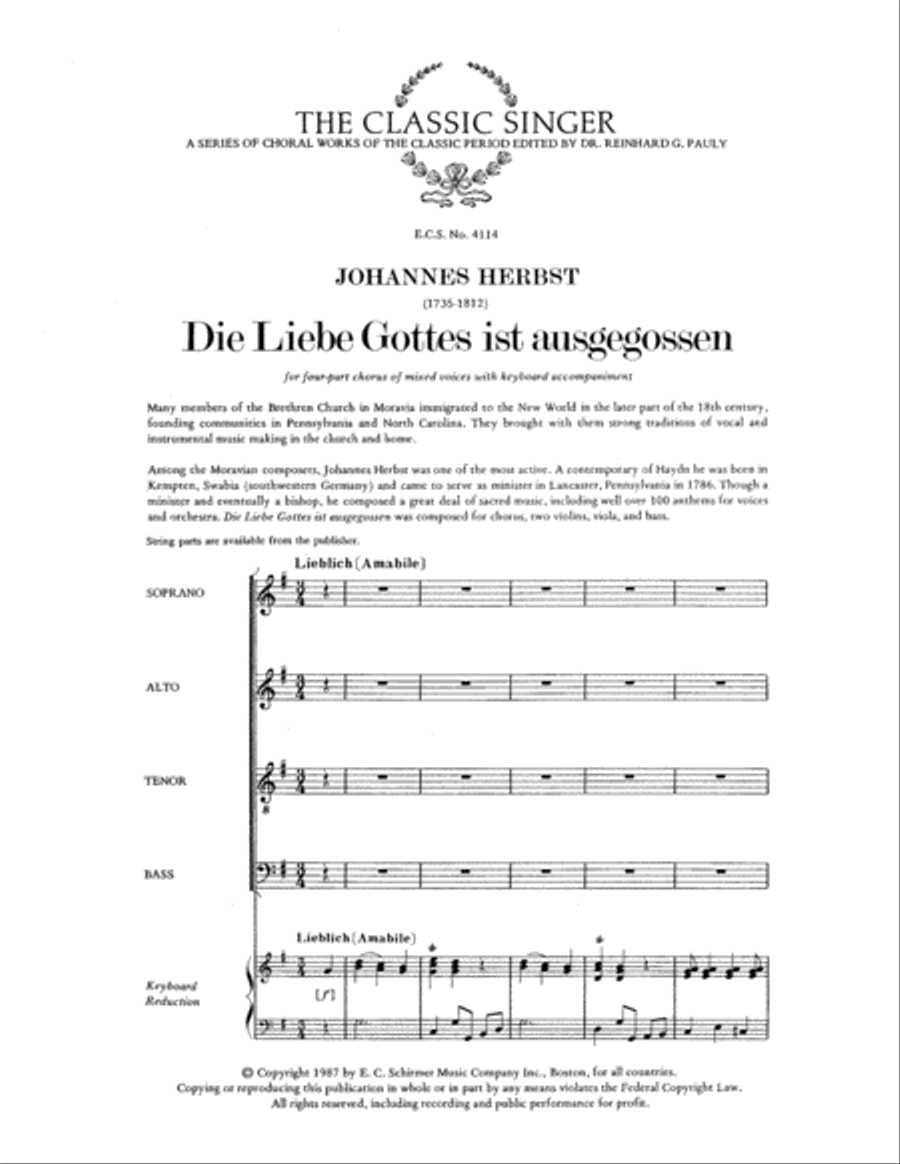 Die Liebe Gottes ist ausgegossen (The Holy Spirit on us descended) 4-Part scores gallery preview page 2