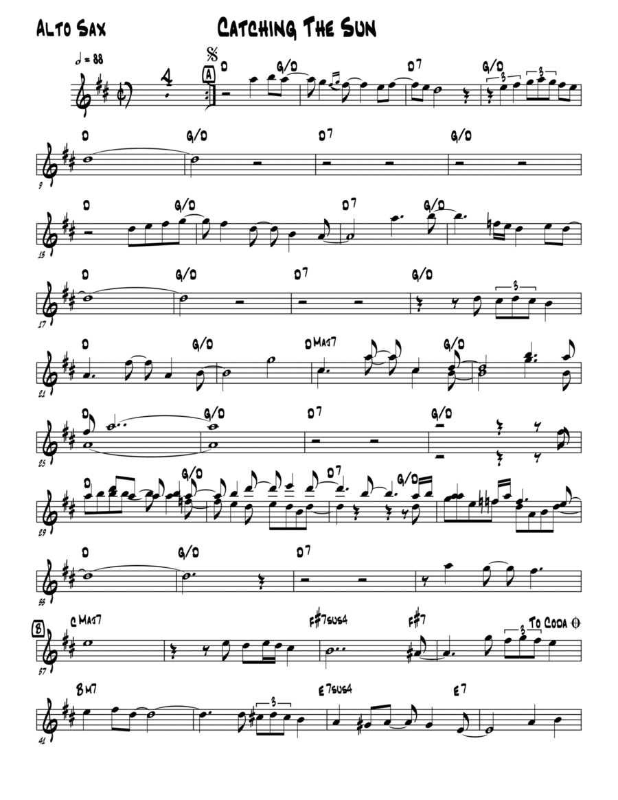Catching The Sun Catching The Sun Jazz Ensemble scores gallery preview page 1