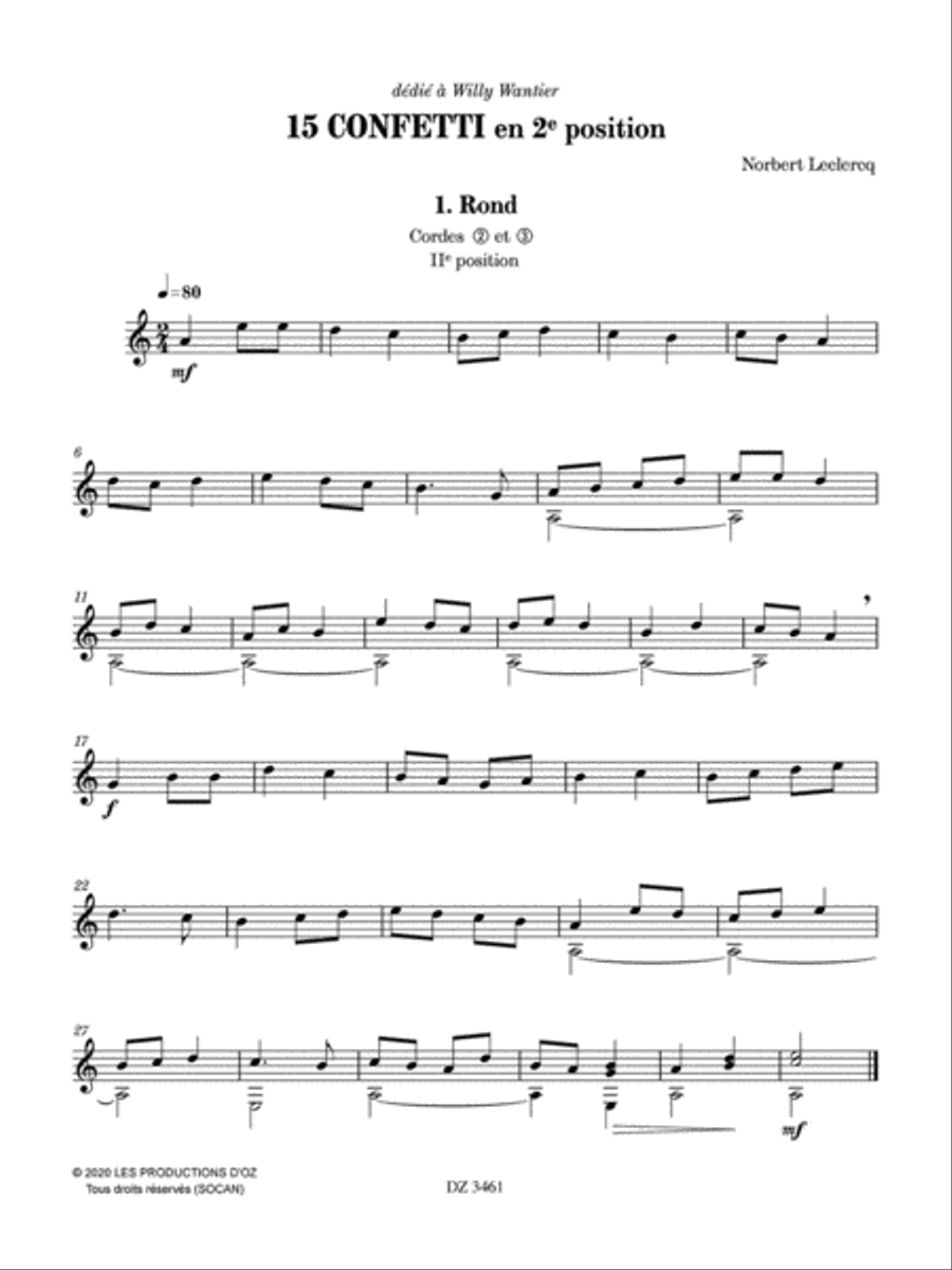 15 Confetti en 2e position Classical Guitar scores gallery preview page 2