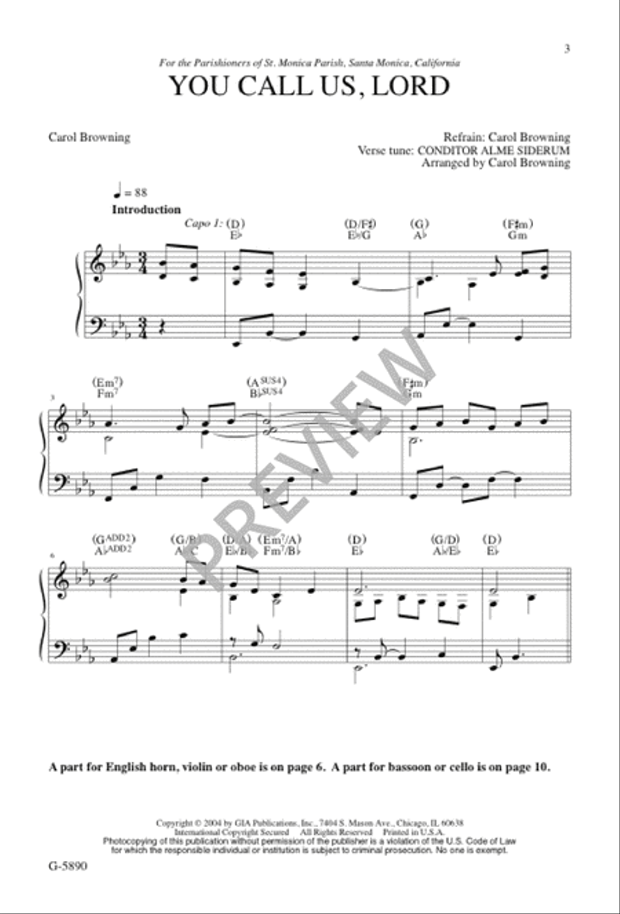 You Call Us, Lord / Creator of the Stars of Night Unison Choir scores gallery preview page 3