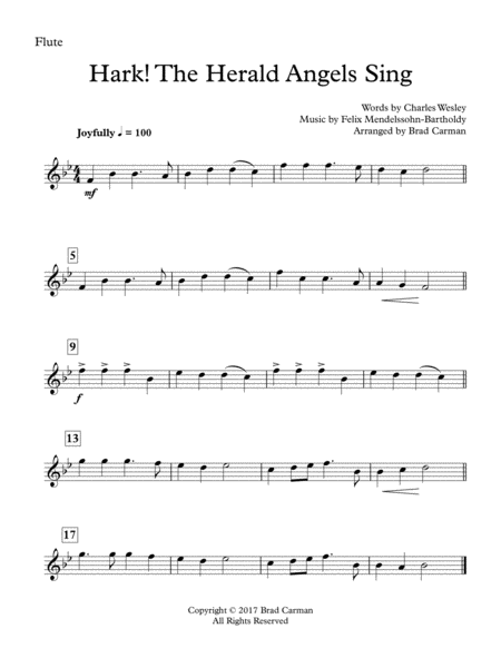 Hark! The Herald Angels Sing for Woodwind Quartet image number null