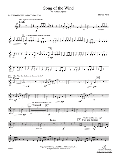 Song of the Wind: (wp) 1st B-flat Trombone B.C.
