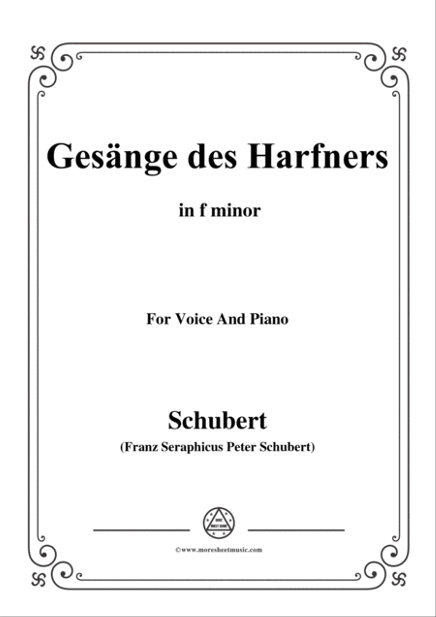 Schubert-An die Türen will ich schleichen Op.12 No.3 in f minor,for voice and piano Voice Solo scores gallery preview page 1