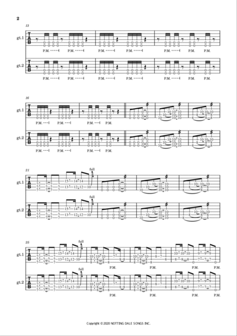 Elysium Guitar Tablature scores gallery preview page 2