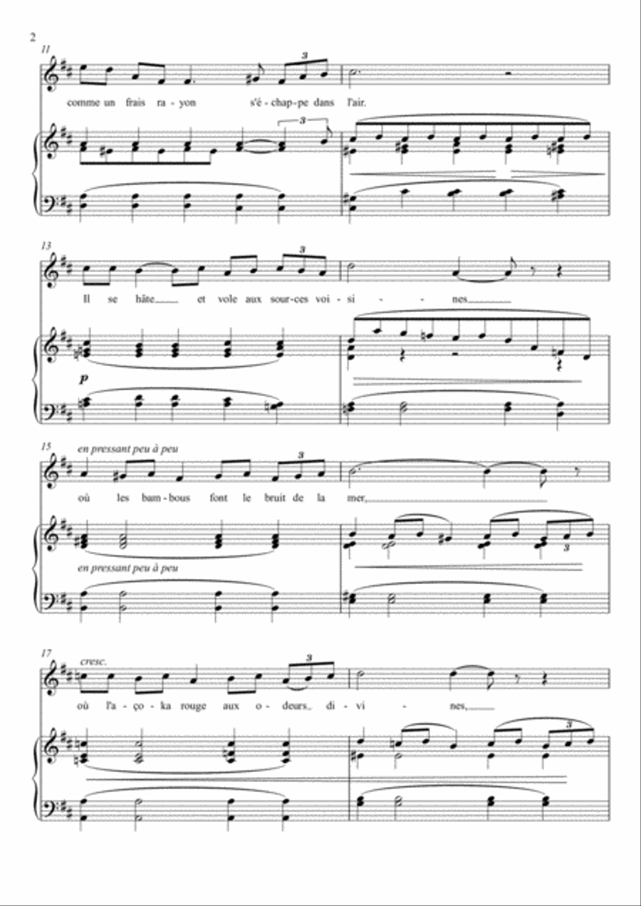 Le Colibri (D Major) Voice scores gallery preview page 3