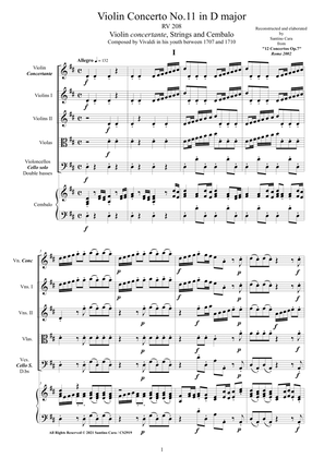 Vivaldi - Violin Concerto No.11 in D major RV 208 Op.7 for Violin, Strings and Cembalo