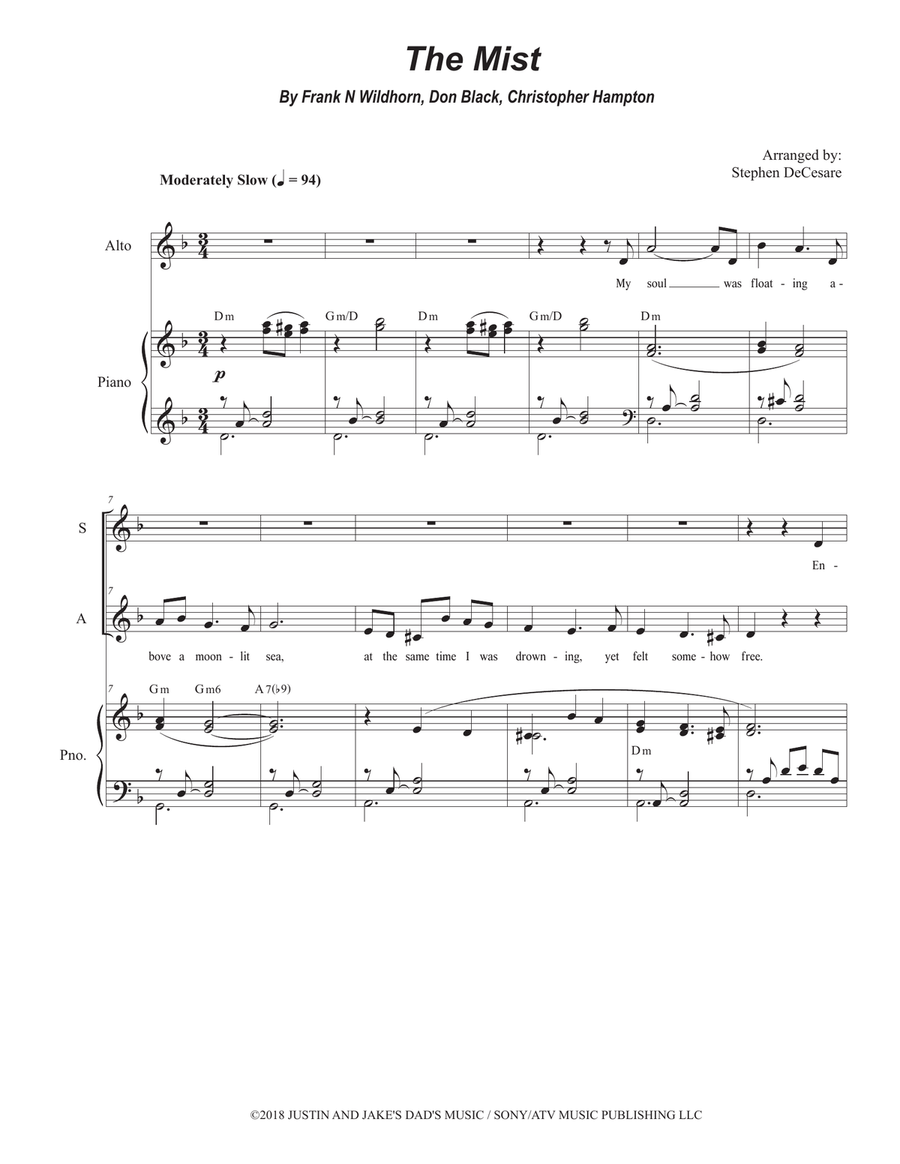 The Mist Alto Voice scores gallery preview page 1