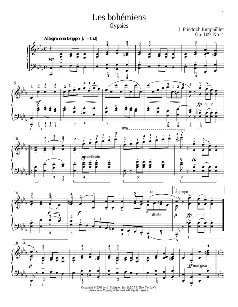 The Gypsies Piano Solo scores gallery preview page 1