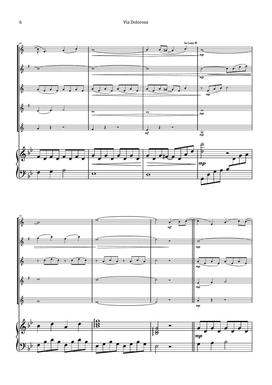 Via Dolorosa Saxophone Quintet scores gallery preview page 6