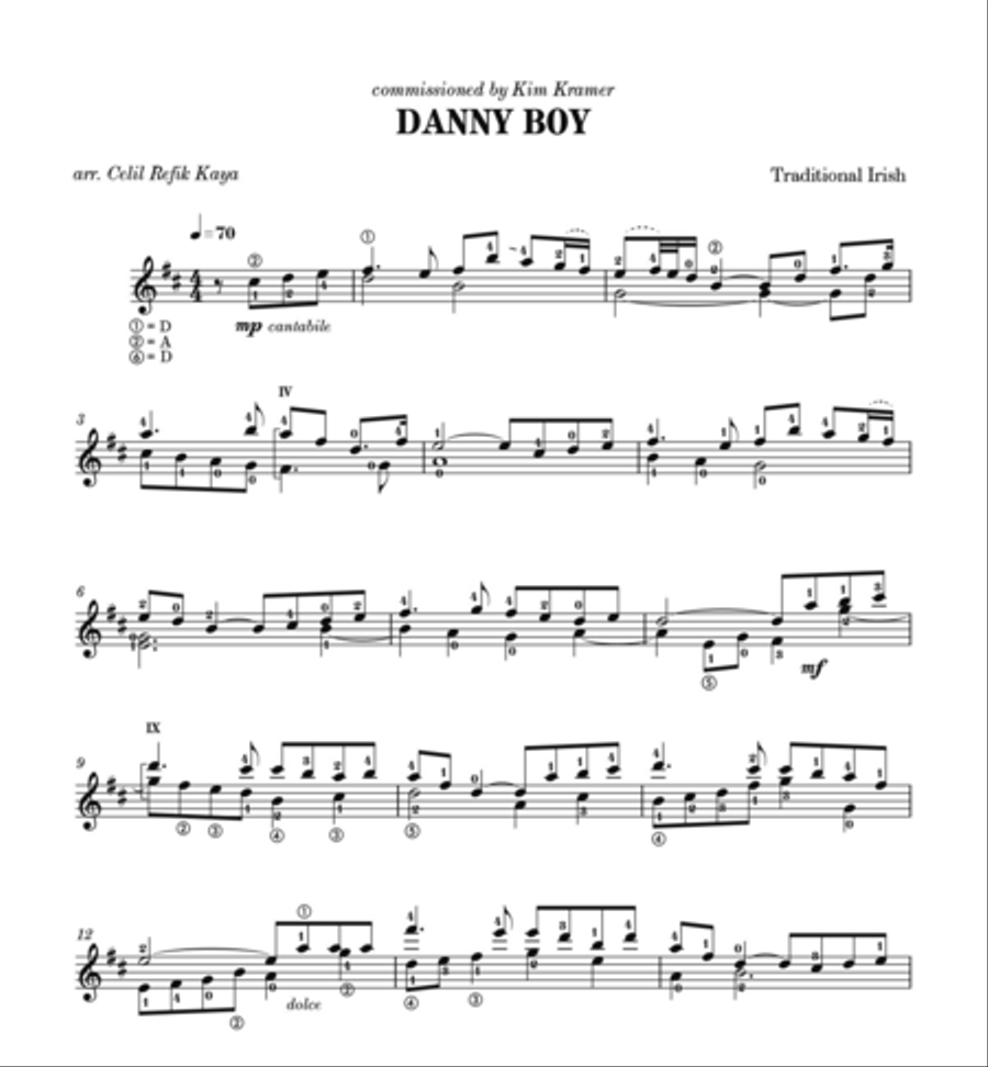 Danny Boy Classical Guitar scores gallery preview page 2