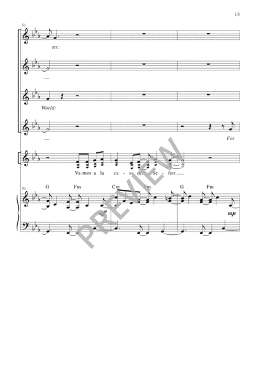 Qué Alegría Cuando Me Dijeron / I Rejoiced When I Heard Them Say 3-Part scores gallery preview page 13