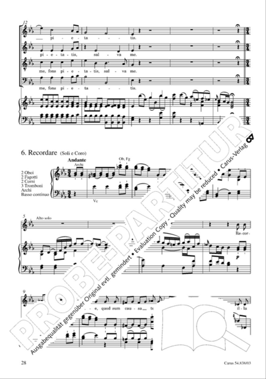 Requiem in B 4-Part scores gallery preview page 33