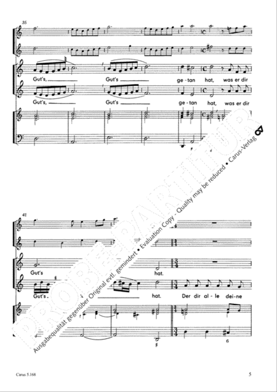 Praise the Almighty, O my spirit (Lobe den Herren, meine Seele) SA scores gallery preview page 6