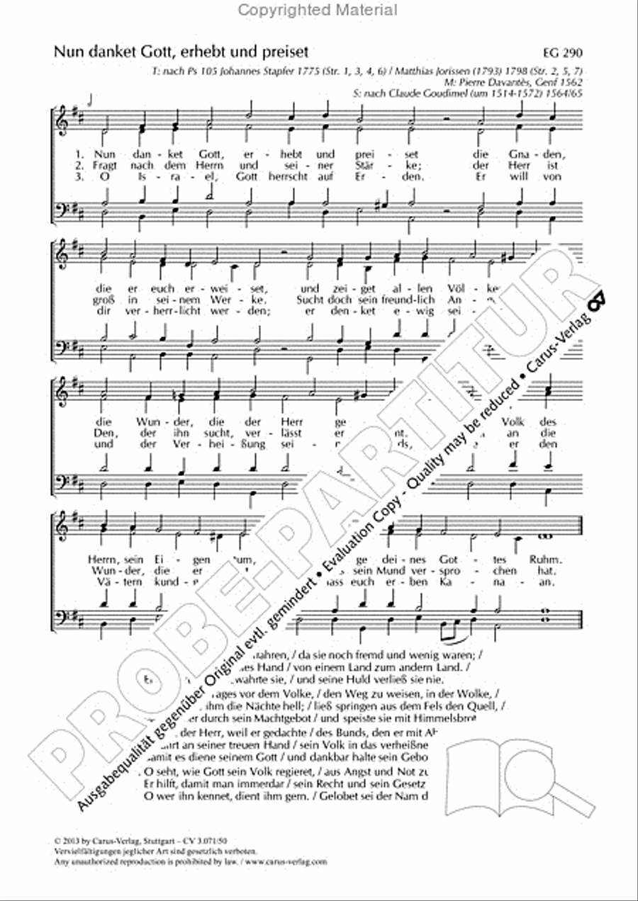 Nun danket Gott, erhebt und preiset 4-Part scores gallery preview page 2