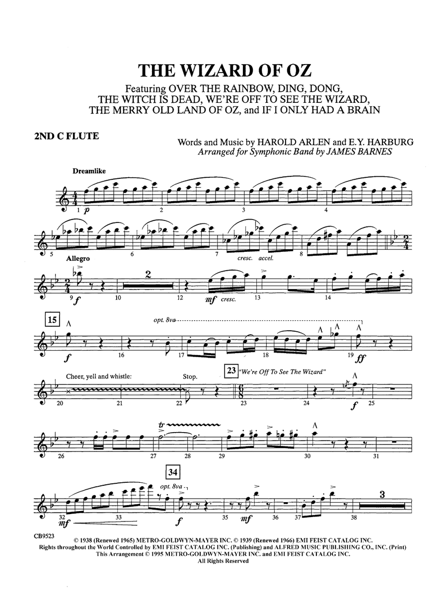 The Wizard of Oz (Medley): 2nd Flute