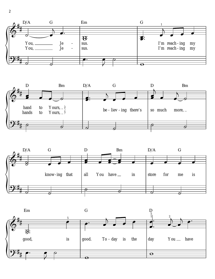 Today Is The Day Easy Piano scores gallery preview page 2