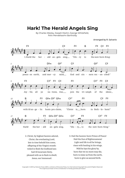 Hark! The Herald Angels Sing (Key of F-Sharp Major) image number null