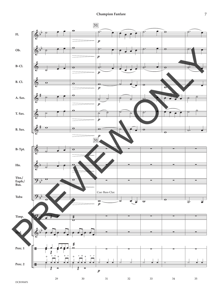 Champion Fanfare (Score) Concert Band scores gallery preview page 8