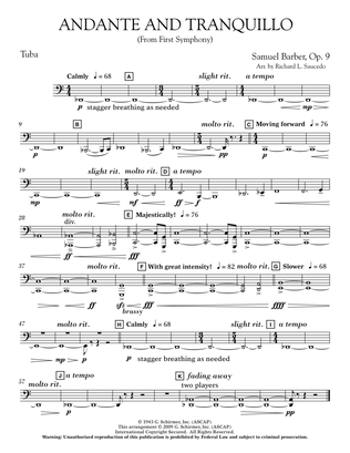 Andante and Tranquillo (from First Symphony) - Tuba